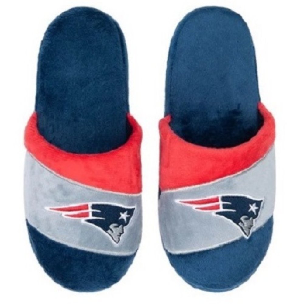 🆕🏈 NEW ENGLAND PATRIOTS COLOR BLOCK SLIDE SLIPPERS - MEN - NFL